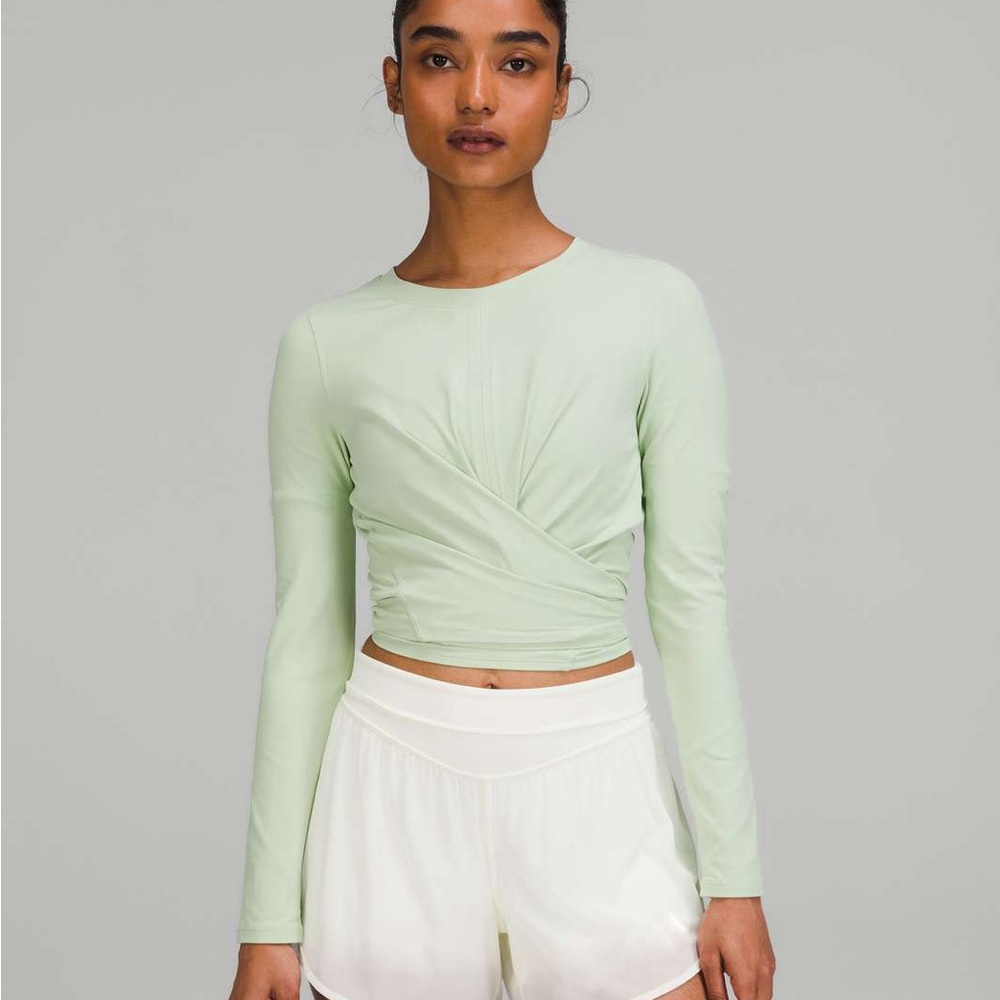 Lululemon Time to Restore Nulu Long Sleeve Shirt Creamy Mint Size 4 NWT
